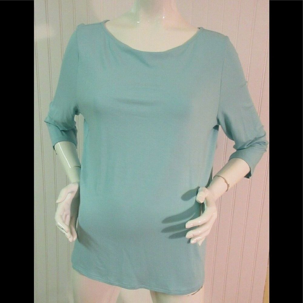 J. Jill top Wearever Collection aqua tee sz L - Picture 1 of 3